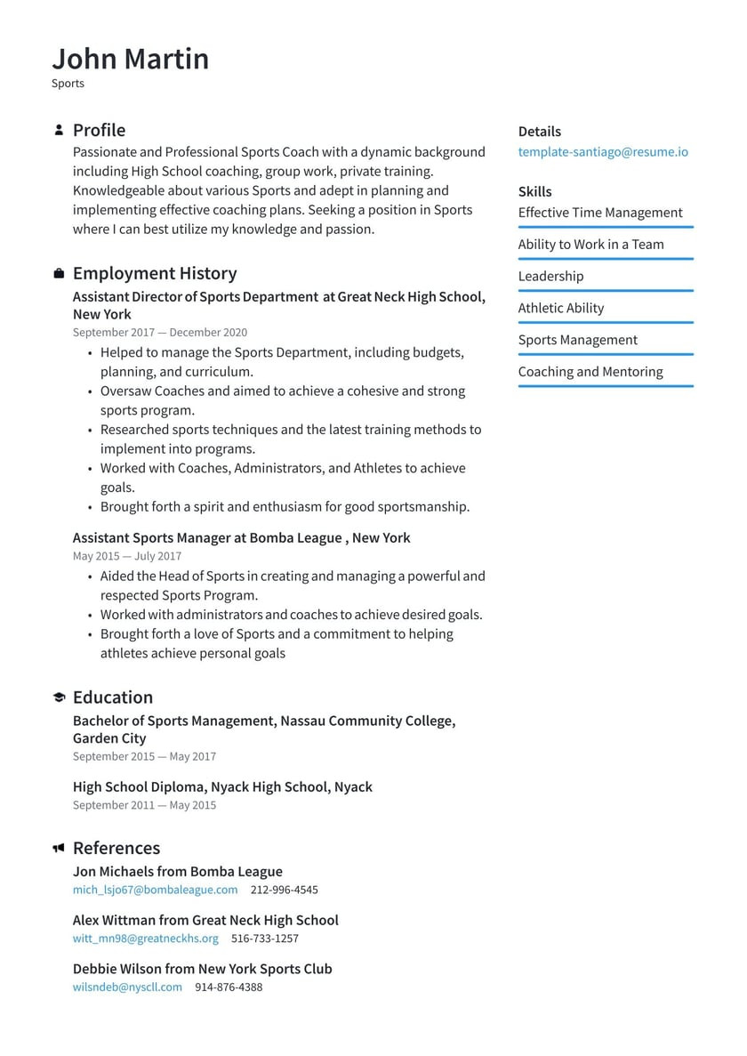 Sample High School Student athlete Resume Sports and Fitness Resume Examples & Writing Tips 2022 (free Guide)
