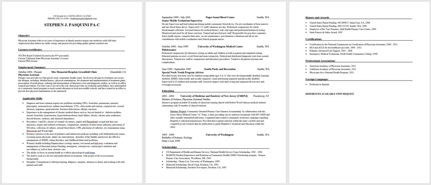 Sample New Grad Physician assistant Resume the Ultimate Physician assistant Job Application Bundle the …