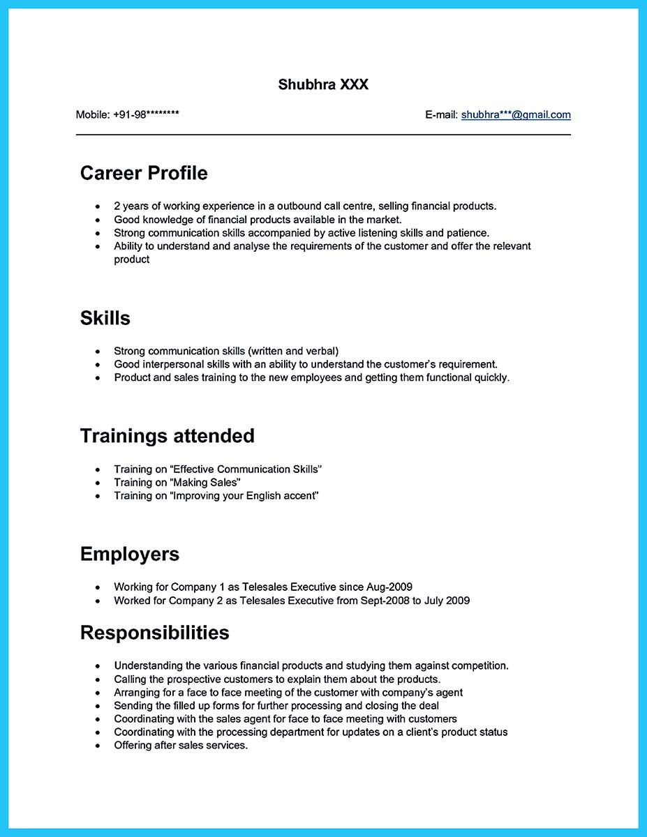 Sample Objective In Resume for Call Center Agent Inbound Call Centre Cv October 2021