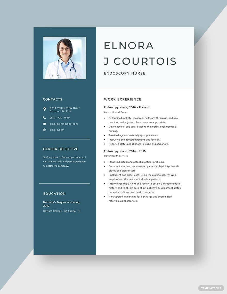 Sample Of A Gi Nurse Resume Nurse Resume Templates – Design, Free, Download Template.net