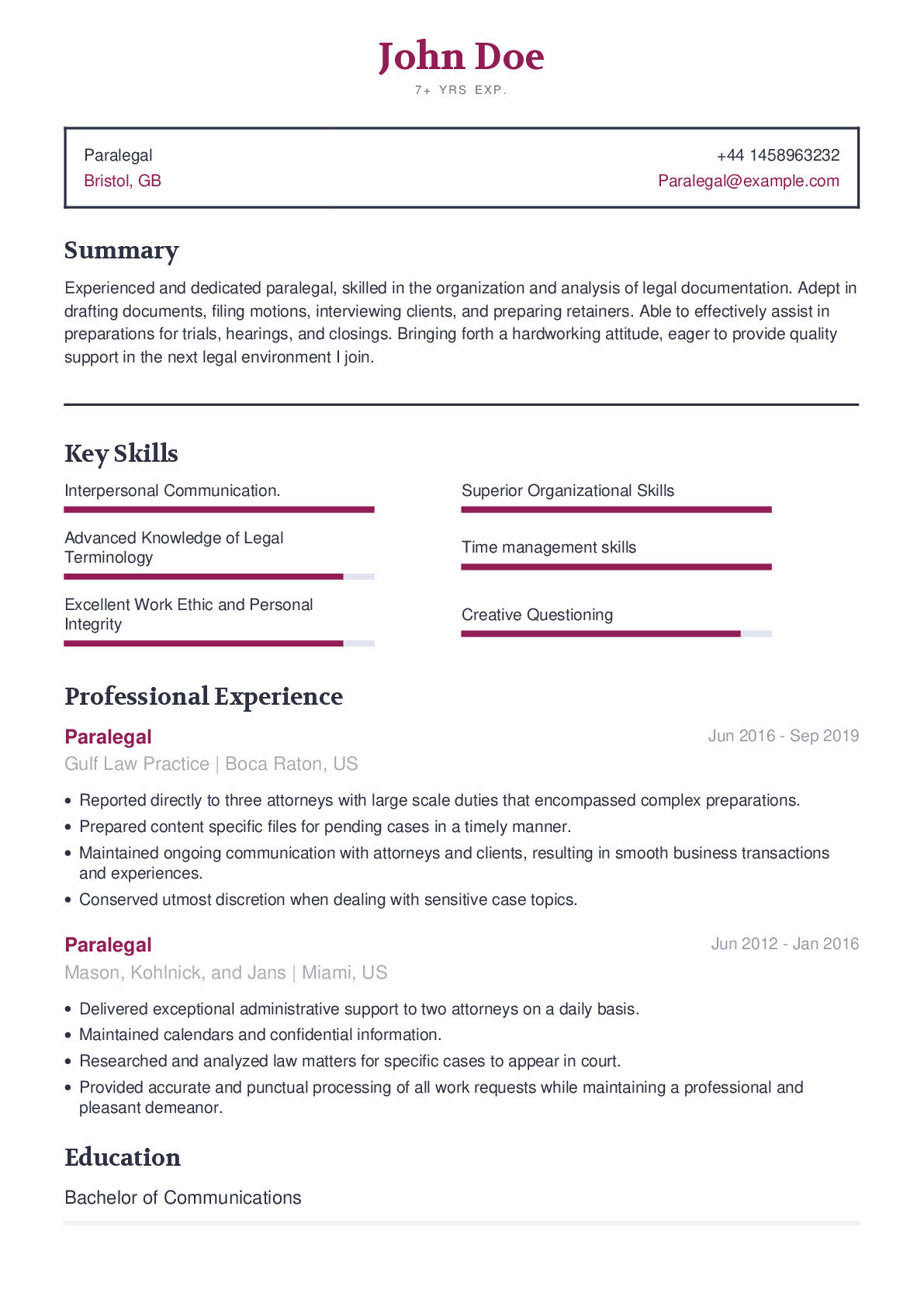 Sample Of A Good Objective for A Resume for Paralegal Paralegal Resume Example with Content Sample Craftmycv