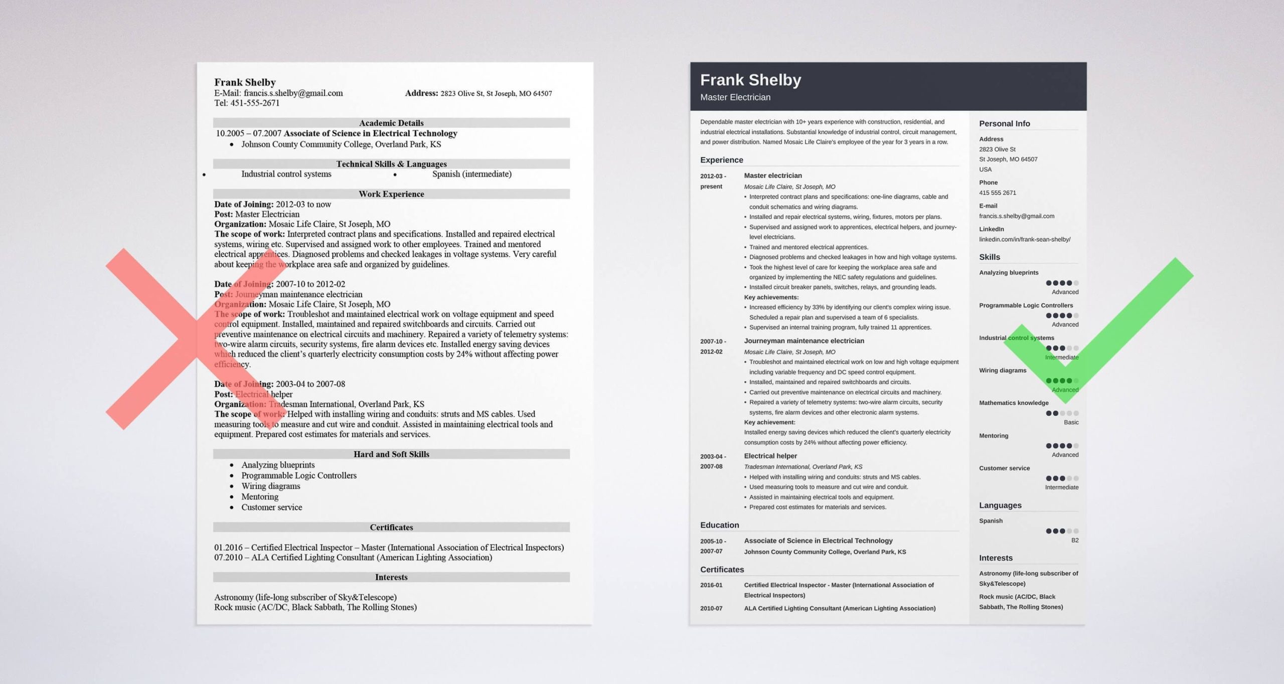 Sample Of A Good Resume Applying for A Electrician Electrician Resume Examples: Apprentice, Journeyman, Master