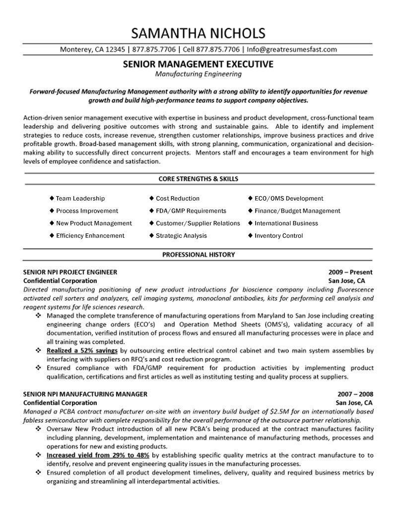 Sample Of It Process Engineer Resume Manufacturing Engineering Resume