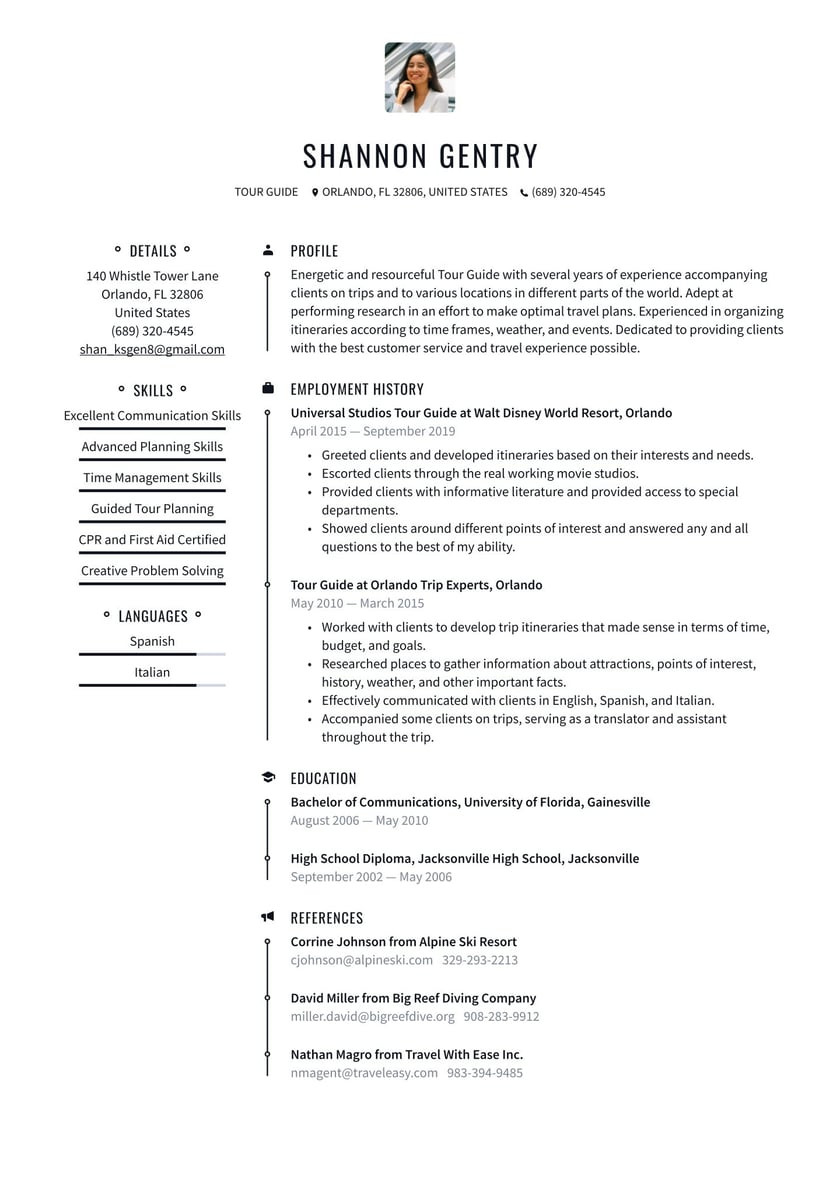 Sample Of Resume while Travelling for A Year tour Guide Resume Examples & Writing Tips 2022 (free Guide)