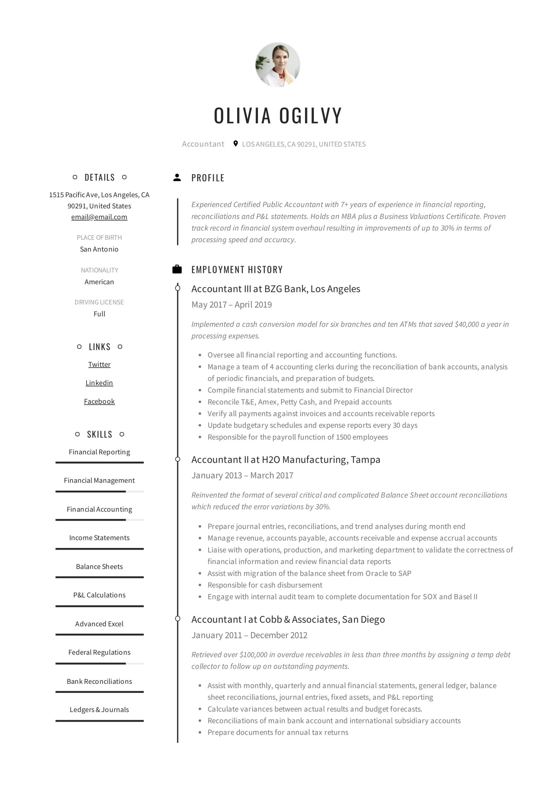 Sample Resume for Accountant In School Accountant Resume & Writing Guide 19 Templates 2022