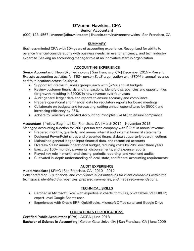Sample Resume for Accountant Preparing Workpapers Step-by-step Guide to Writing A Standout Accountant Resume the Muse