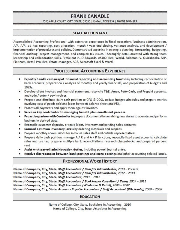Sample Resume for Accounting Staff In the Philippines Staff Accountant Resume Example