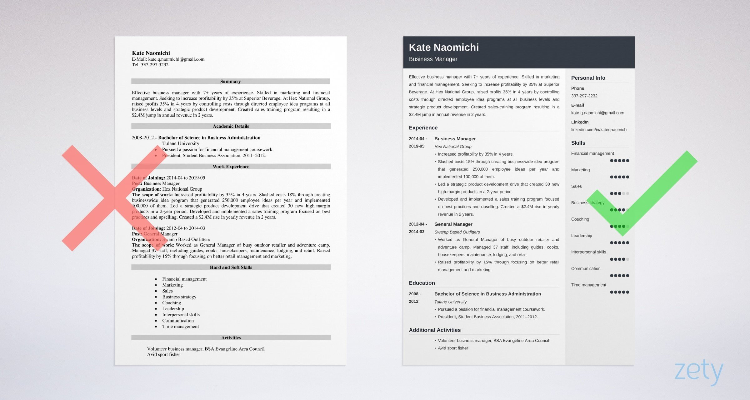 Sample Resume for Business Administration Student Business Manager Resume Example & Guide