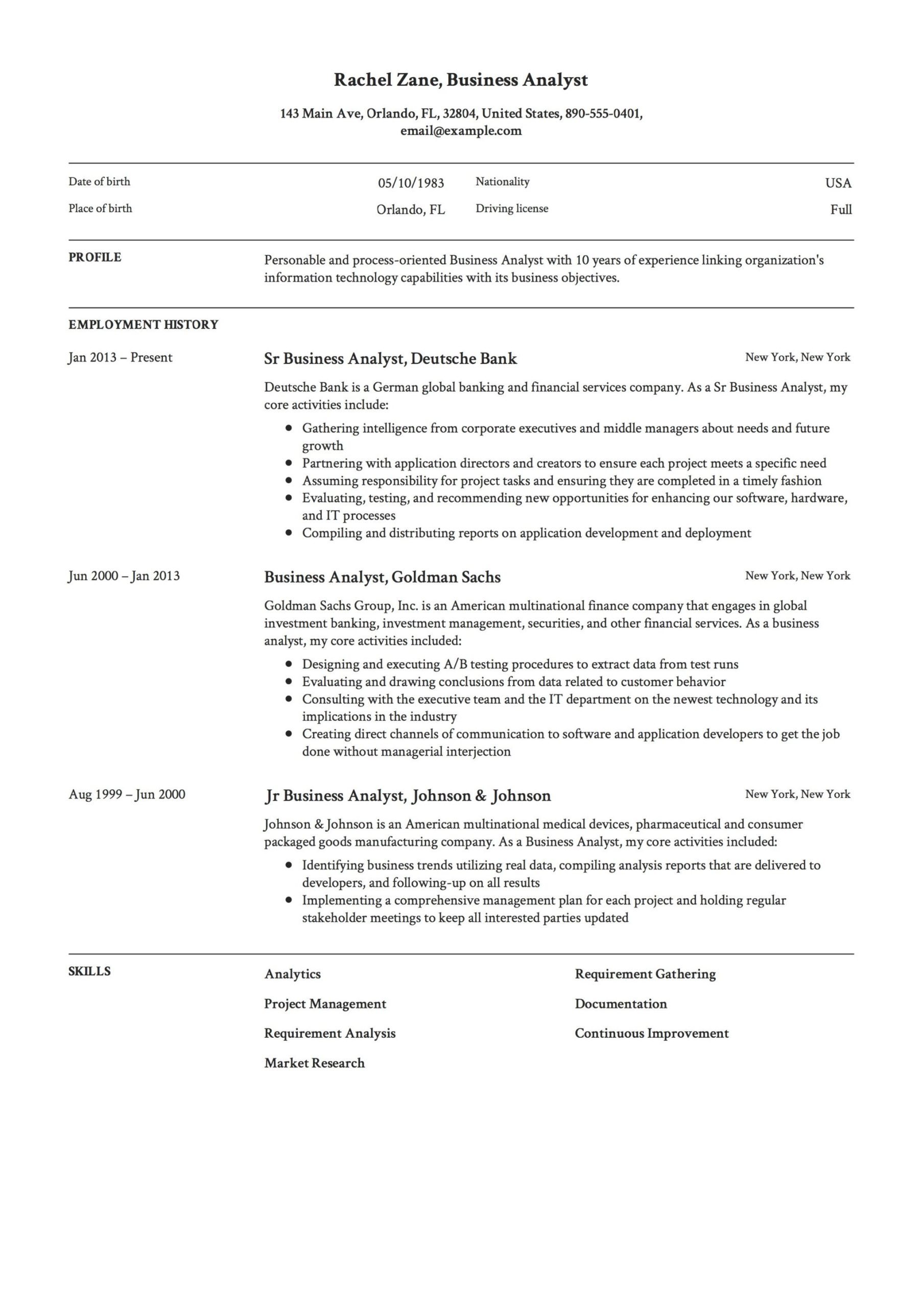 Sample Resume for Business Analyst Retail Domain Business Analyst Resume Examples & Writing Guide 2022