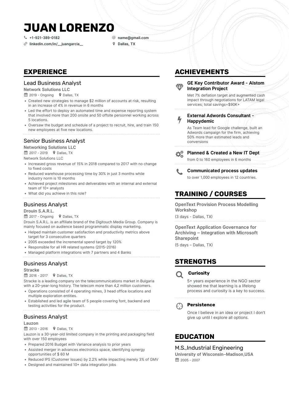Sample Resume for Business Analyst with No Experience Business Analyst Resume Examples, Samples, and Tips