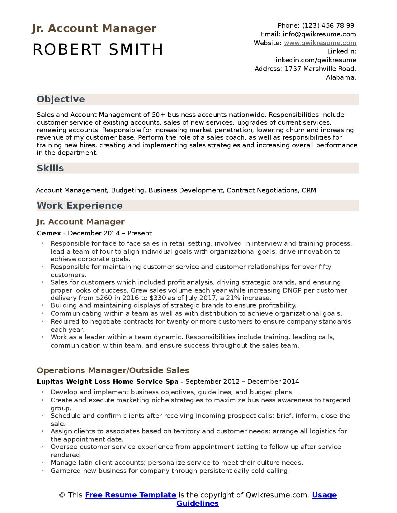 Sample Resume for Customer Service Account Manager Looking for A Great Account Manager Resume? Here You are!