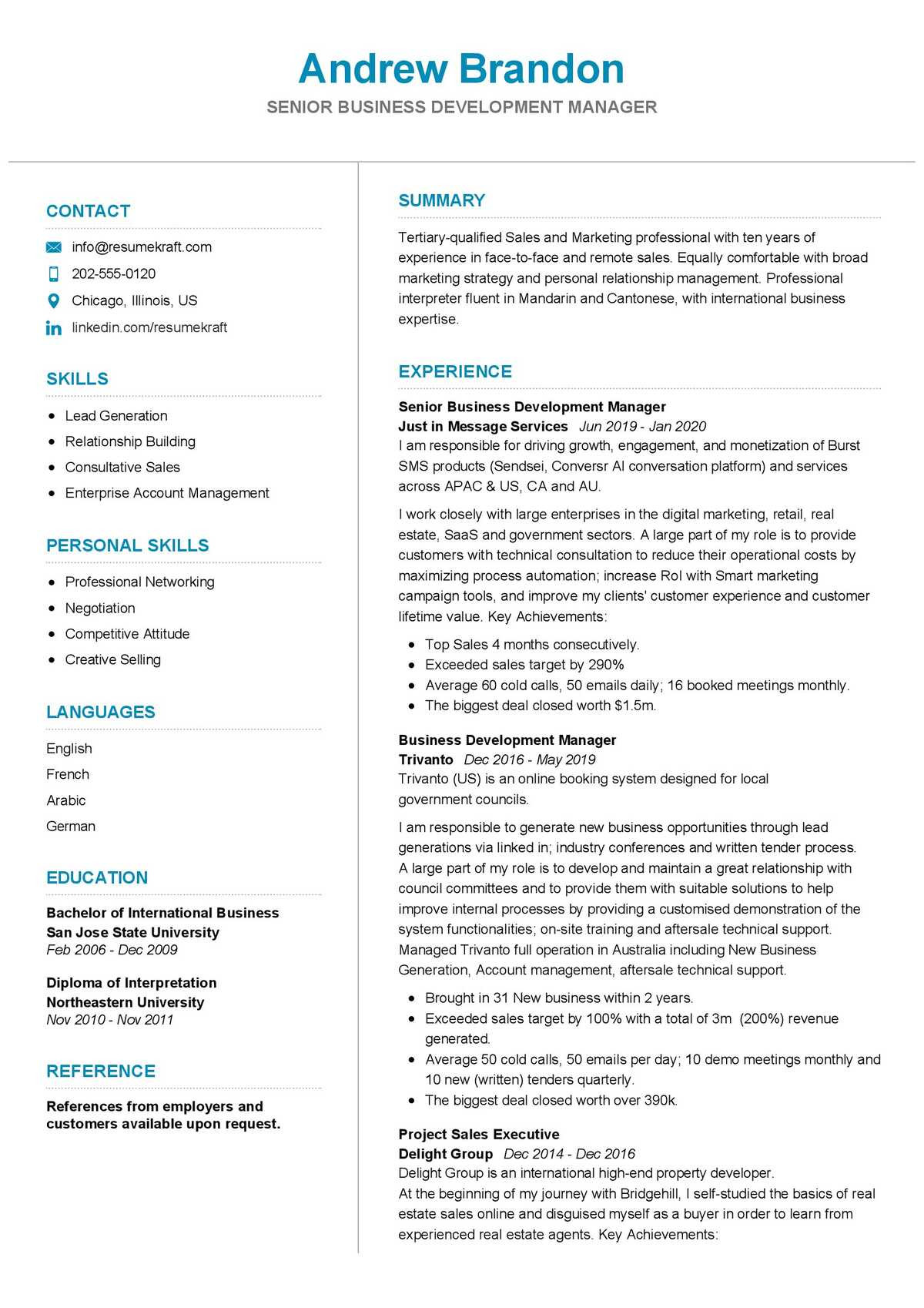 Sample Resume for Experienced Business Development Manager Senior Business Development Manager Resume Sample 2022 Writing …