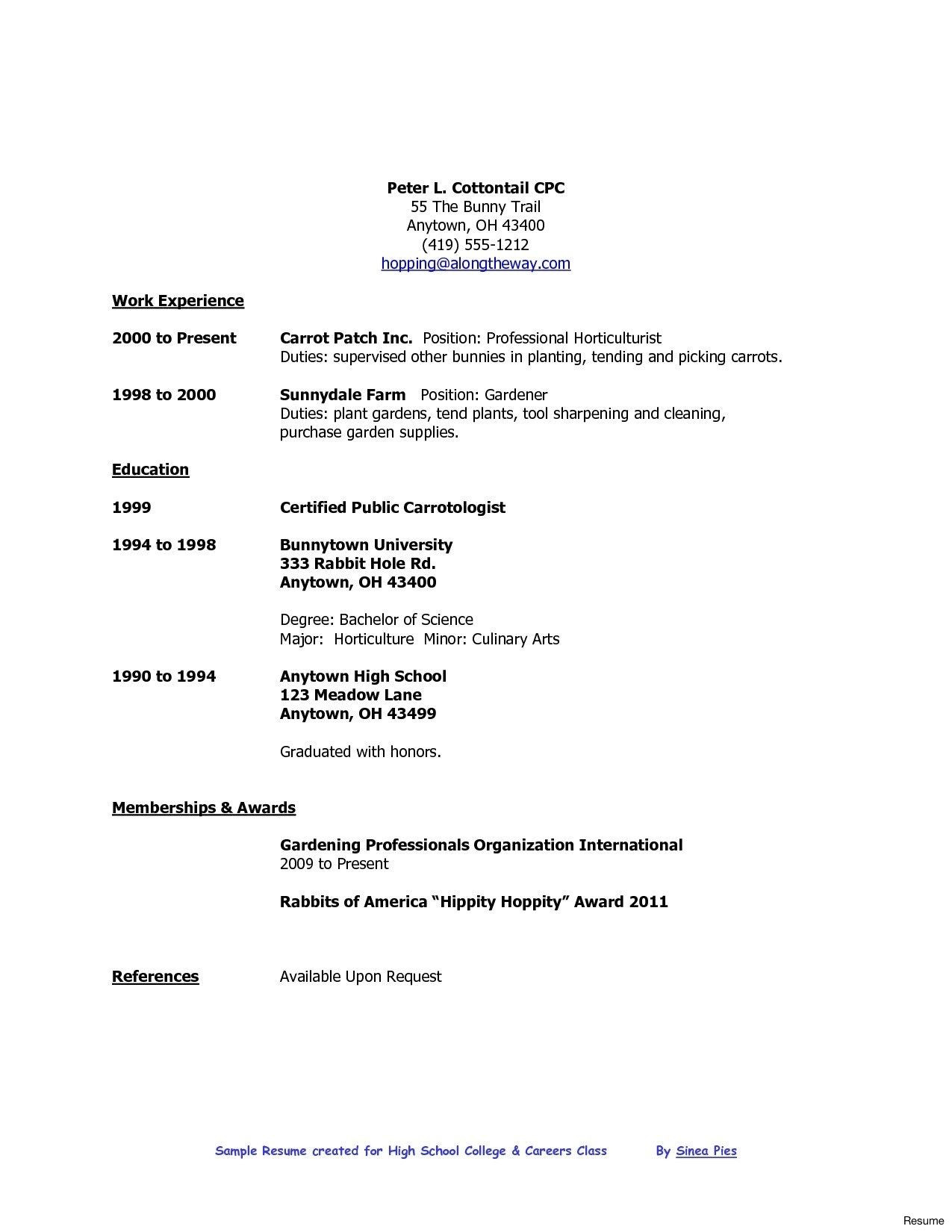 Sample Resume for Highschool Graduate with No Work Experience Resume format High School Graduate , #format #graduate #resume …
