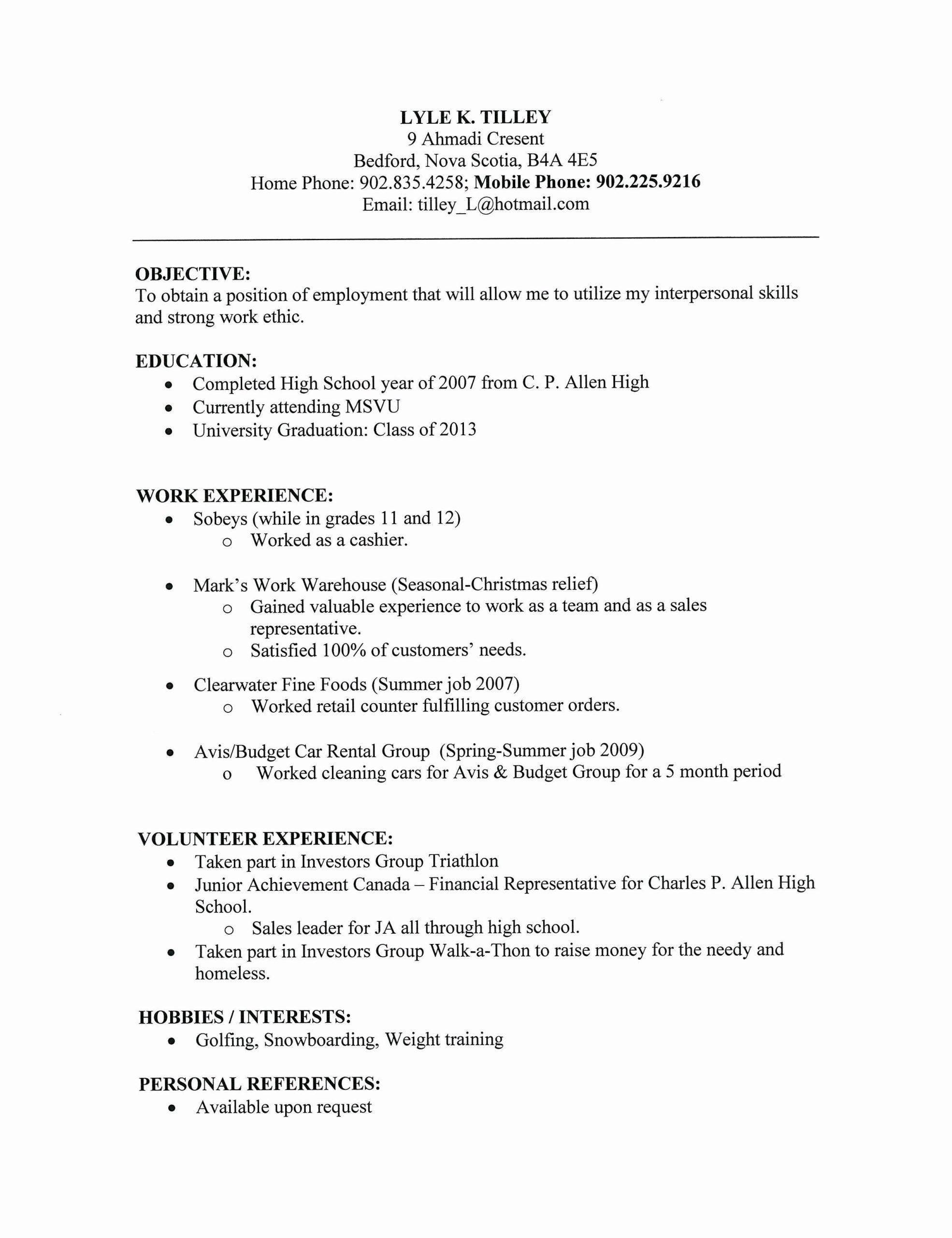 Sample Resume for Highschool Students with Volunteer Experience Pin On Resume Templates