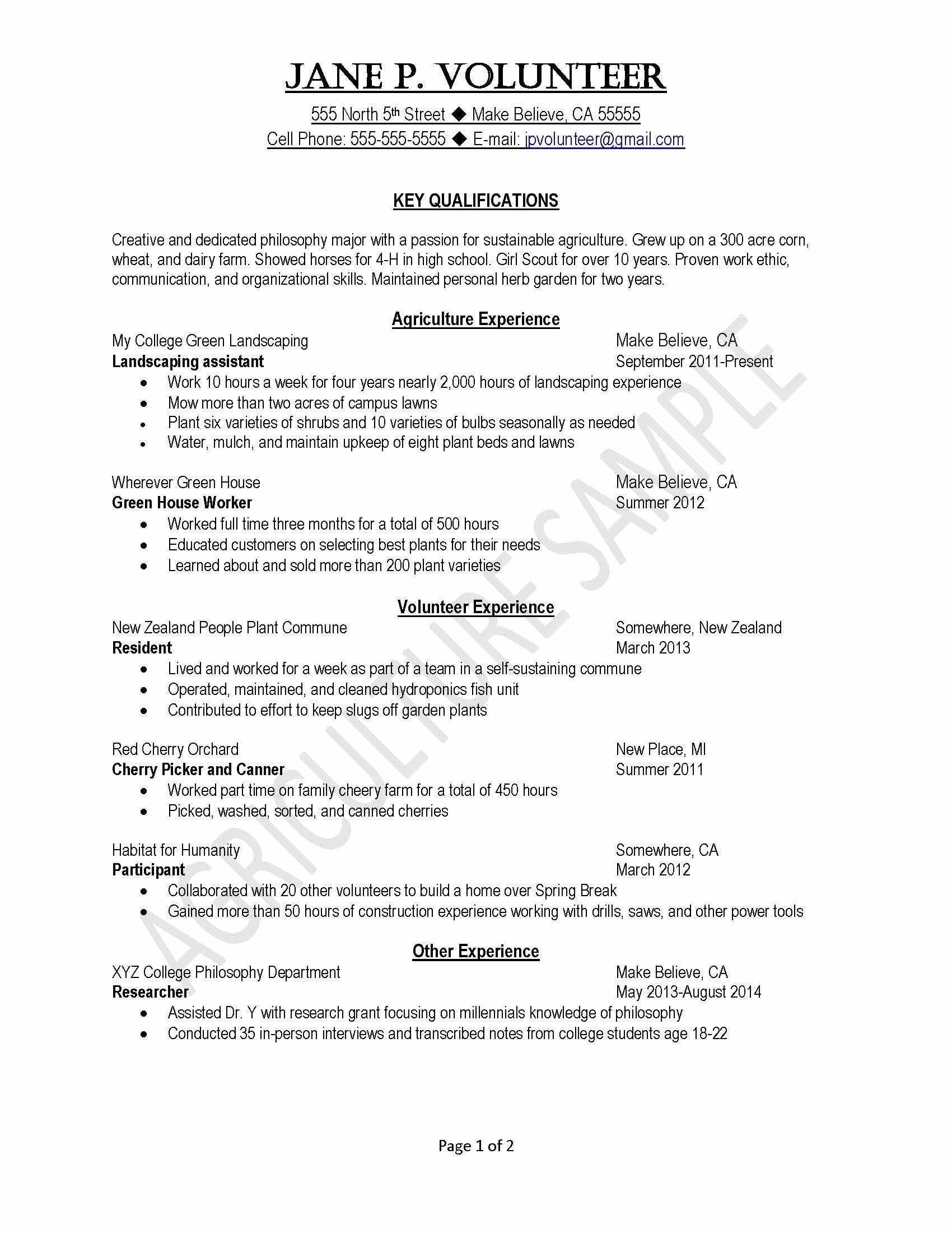 Sample Resume for Highschool Students with Volunteer Experience Volunteer Experience On Resume Example Elegant Resume format …