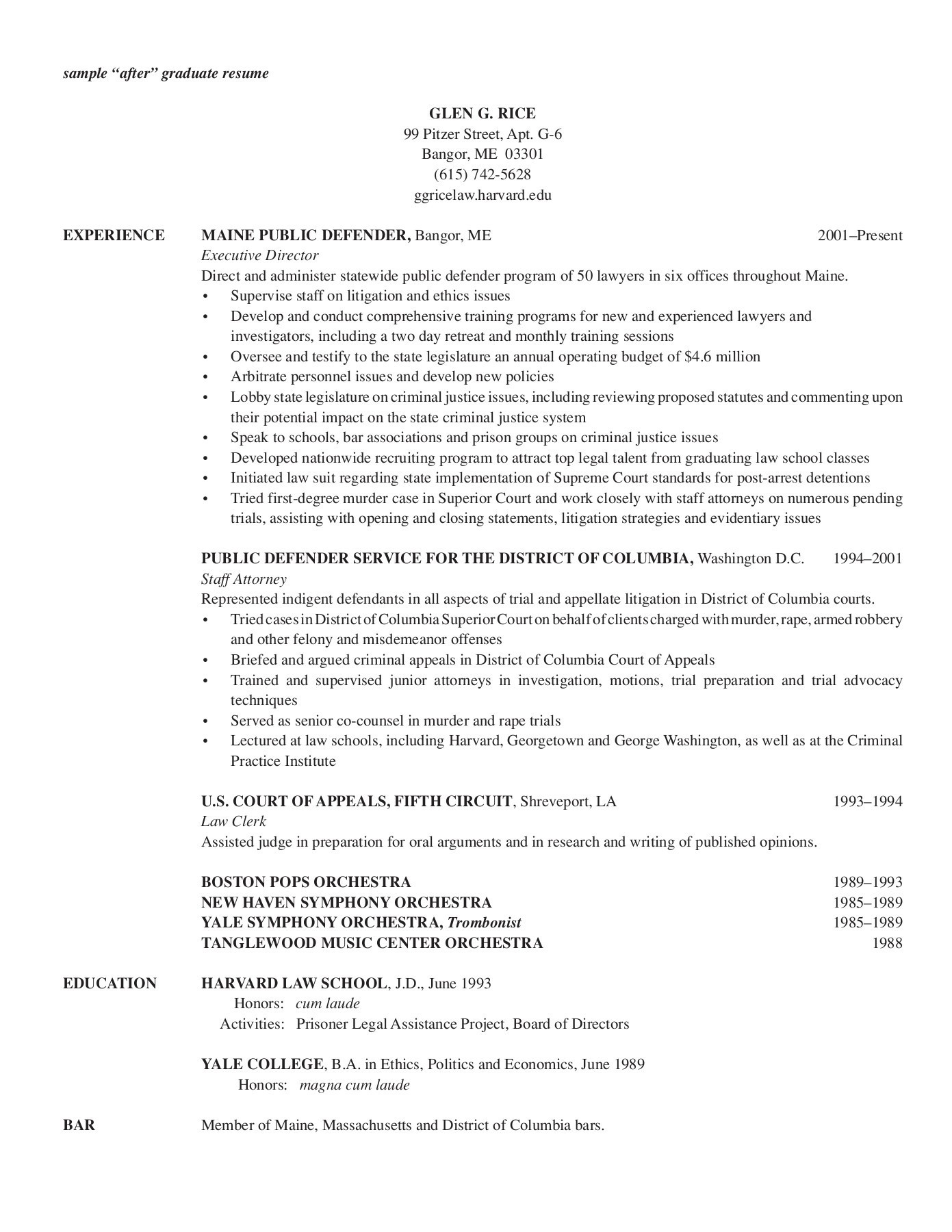 Sample Resume for Law Clerk Interrogatories Sample ÃbeforeÃ Graduate Resume – Harvard Law School Pages 1-12 …
