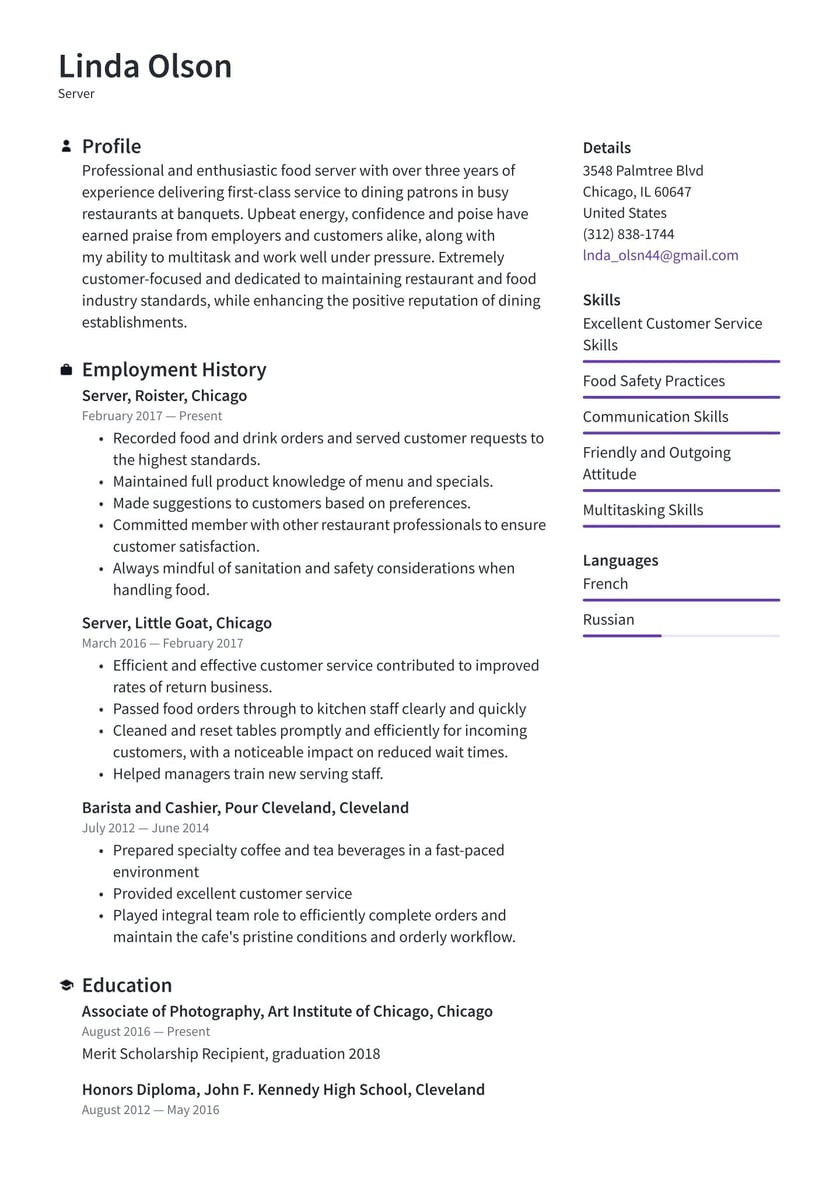Sample Resume for Server In Senior Home Server Resume Examples & Writing Tips 2022 (free Guide) Â· Resume.io