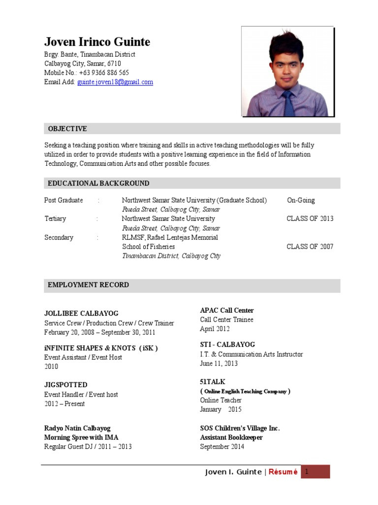 Sample Resume for Service Crew In Jollibee Sample Resume Pdf Learning Computing Sample Resume for Service Crew In Jollibee Sample Resume Pdf Learning Computing