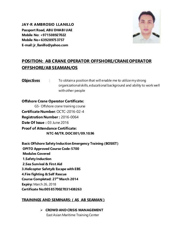 Sample Resume format for Seaman Deck Cadet Resume format for Fresher Deck Cadet