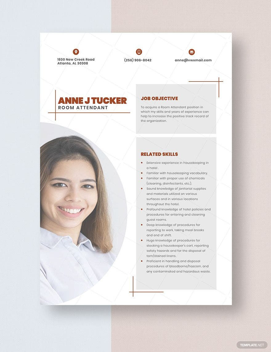 Sample Resume Hotel Housekeeping Room attendant Free Free Room attendant Resume Template – Word, Apple Pages … Sample Resume Hotel Housekeeping Room attendant Free Free Room attendant Resume Template – Word, Apple Pages …