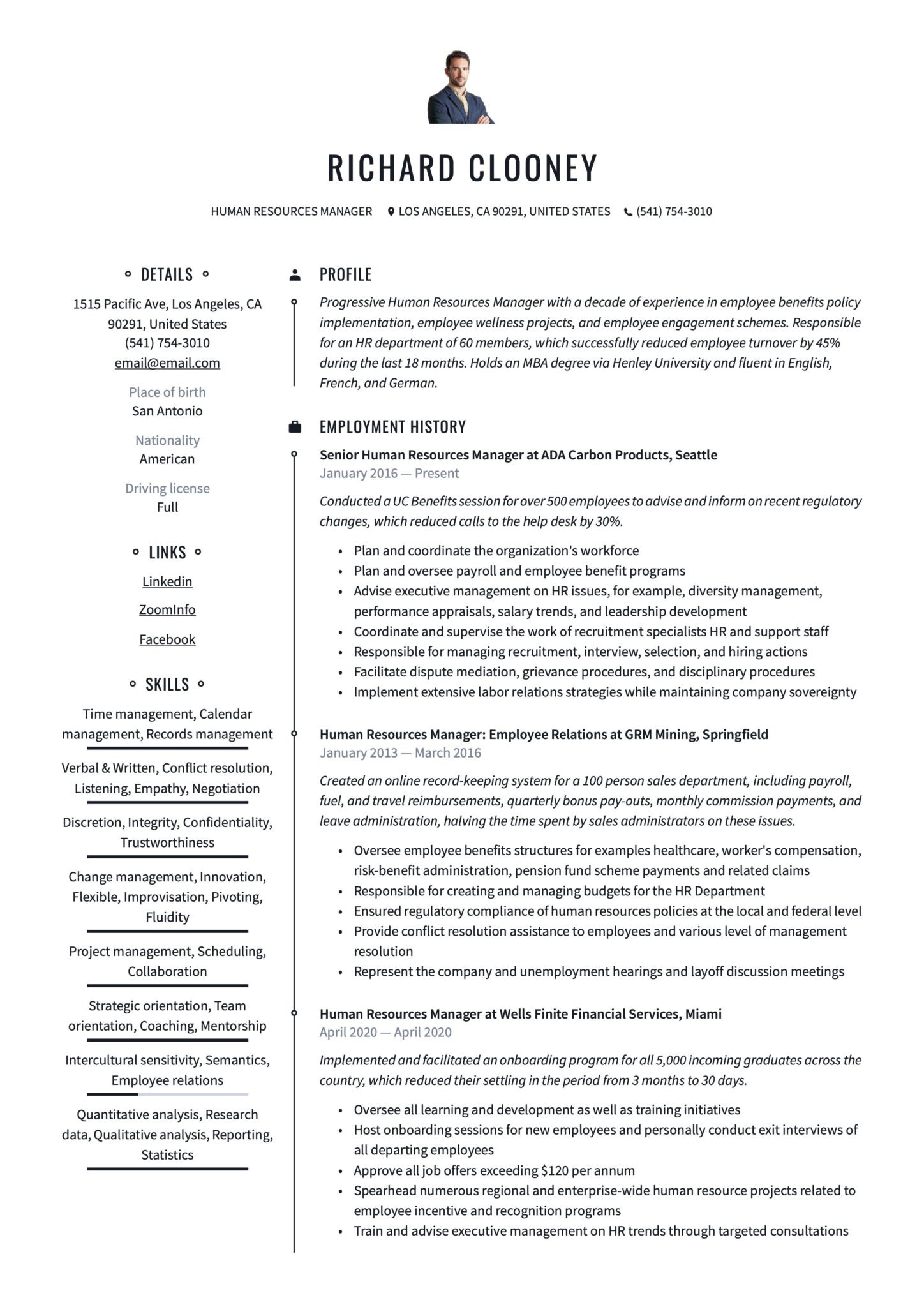 Sample Resume Of Human Resources Manager 17 Human Resources Manager Resumes & Guide 2020