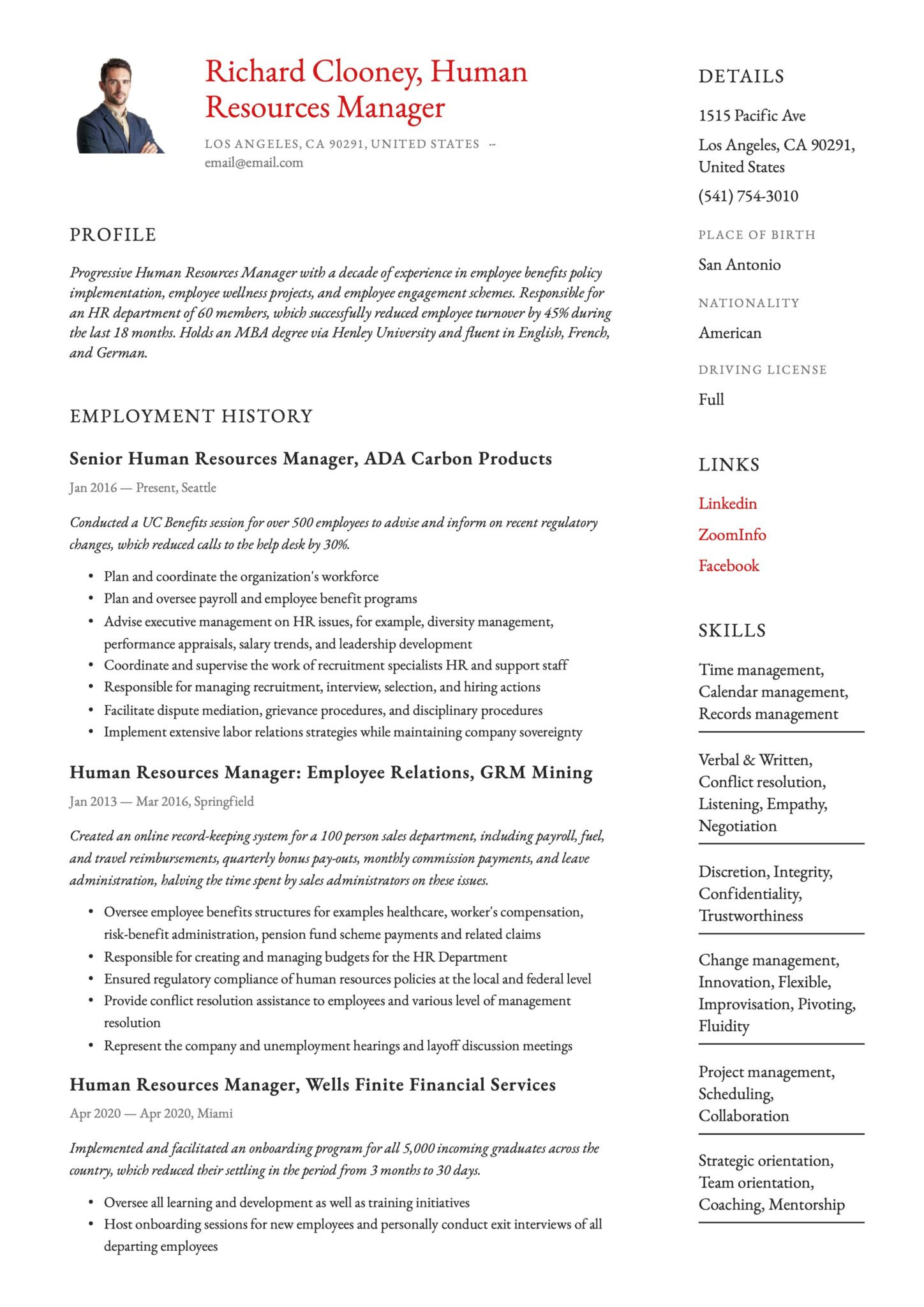 Sample Resume Of Human Resources Manager 17 Human Resources Manager Resumes & Guide 2020