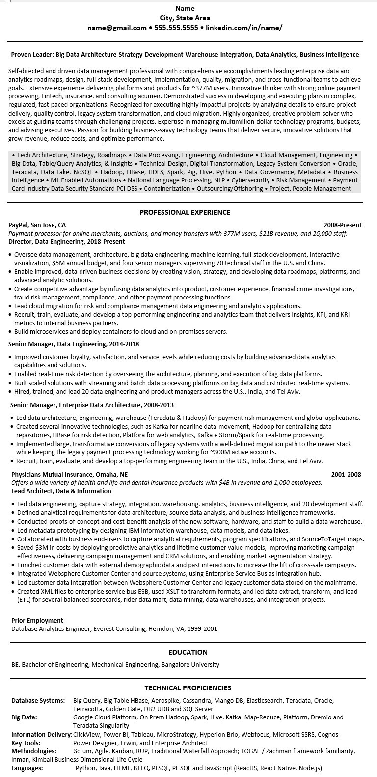 Sample Resume Of Hyperion Developer Linkedin Sample Linkedin Profile Resume: Business Intelligence, Data Mining