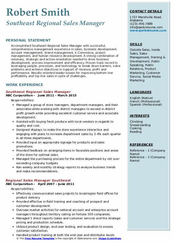 Sample Resume Regional Sales Manager India Regional Sales Manager Resume Samples