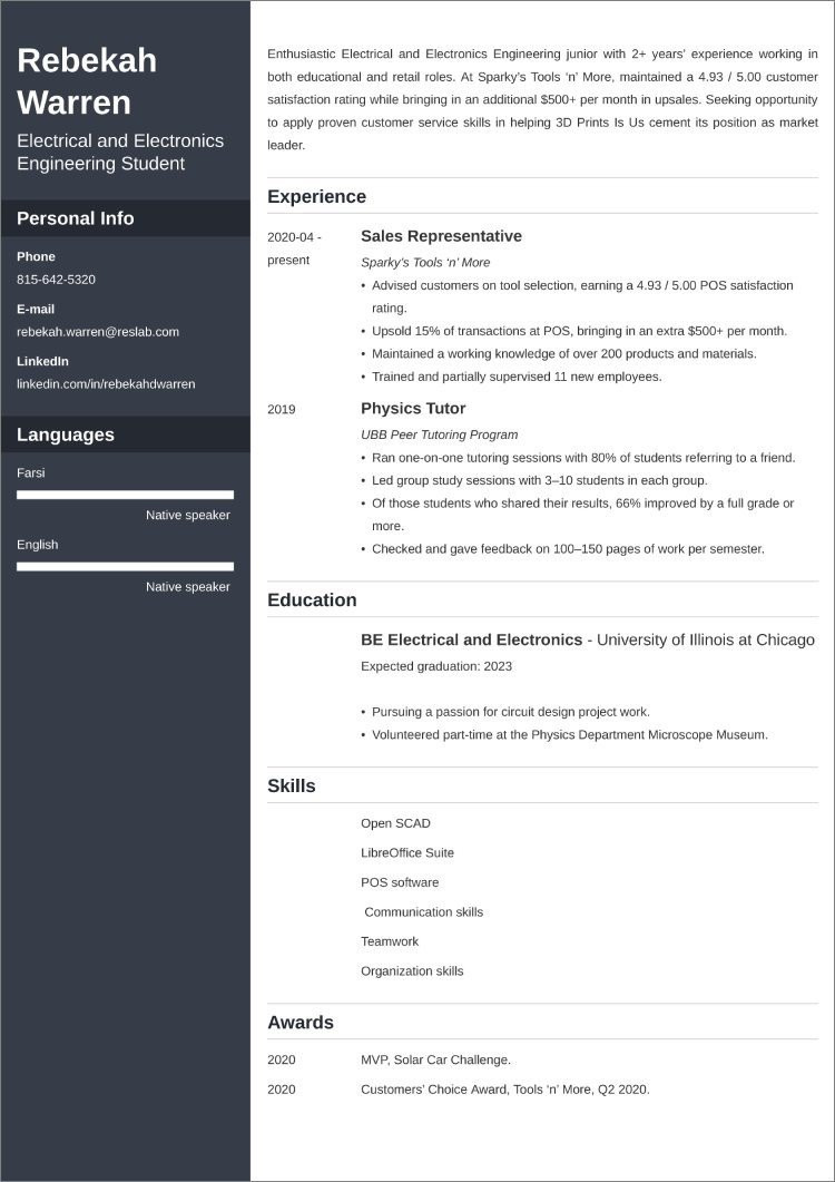 Sample Strong Resume for College Students Undergraduate College Student Resume: Sample & Templates