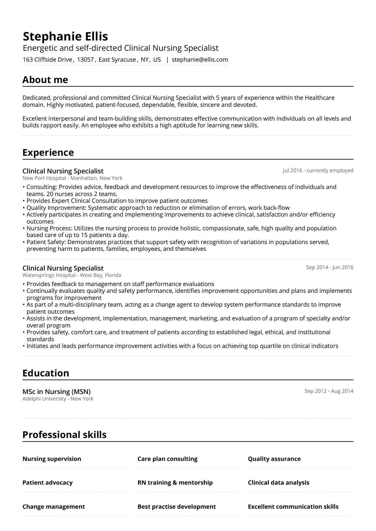 Samples Of Nursing Summaries On A Resume Nursing Resume Example & Guide [2022] – Jofibo