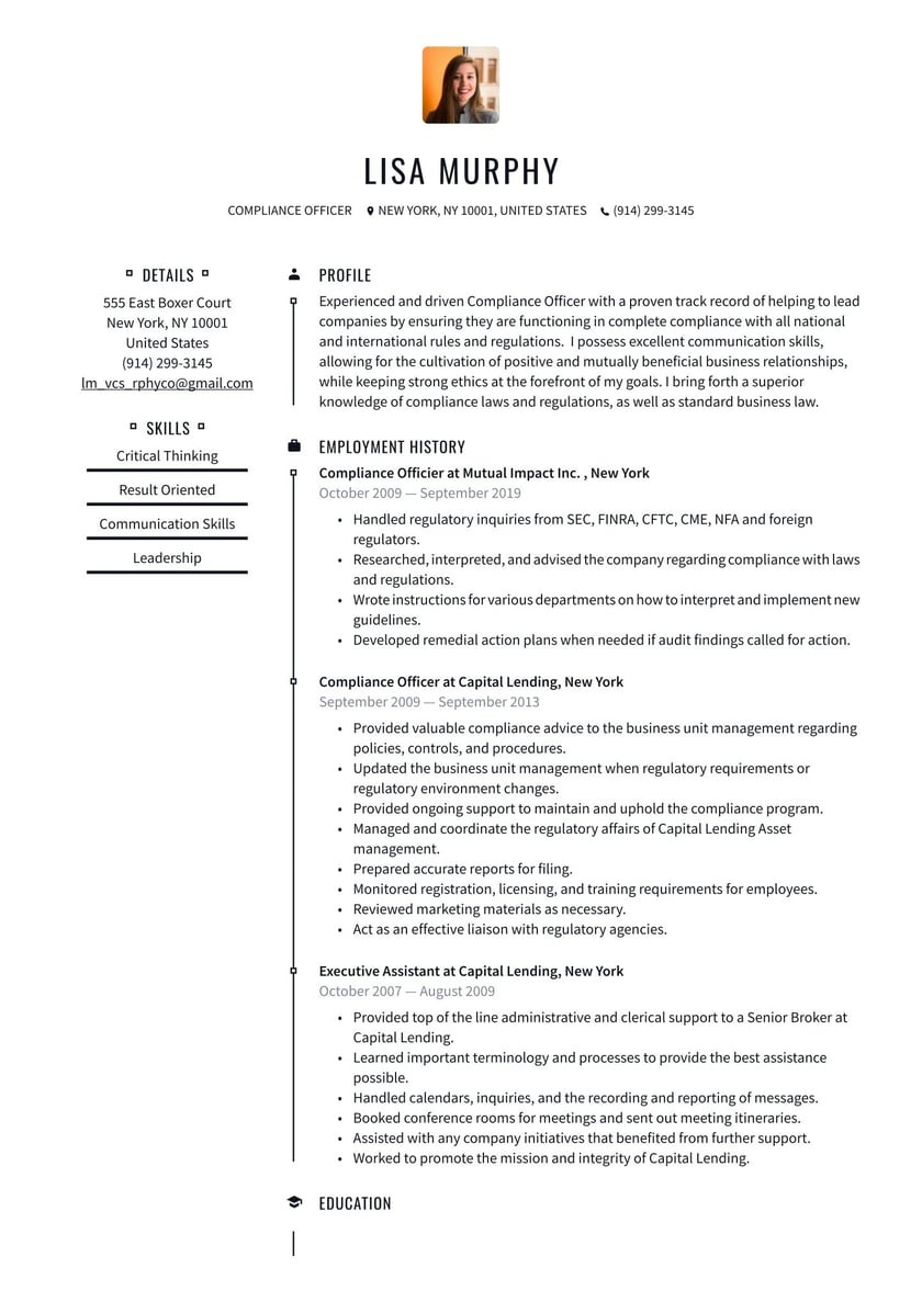 Samples Of Objectives On A Resume for Auto Insurance Compliance Officer Resume Examples & Writing Tips 2022 (free Guide)