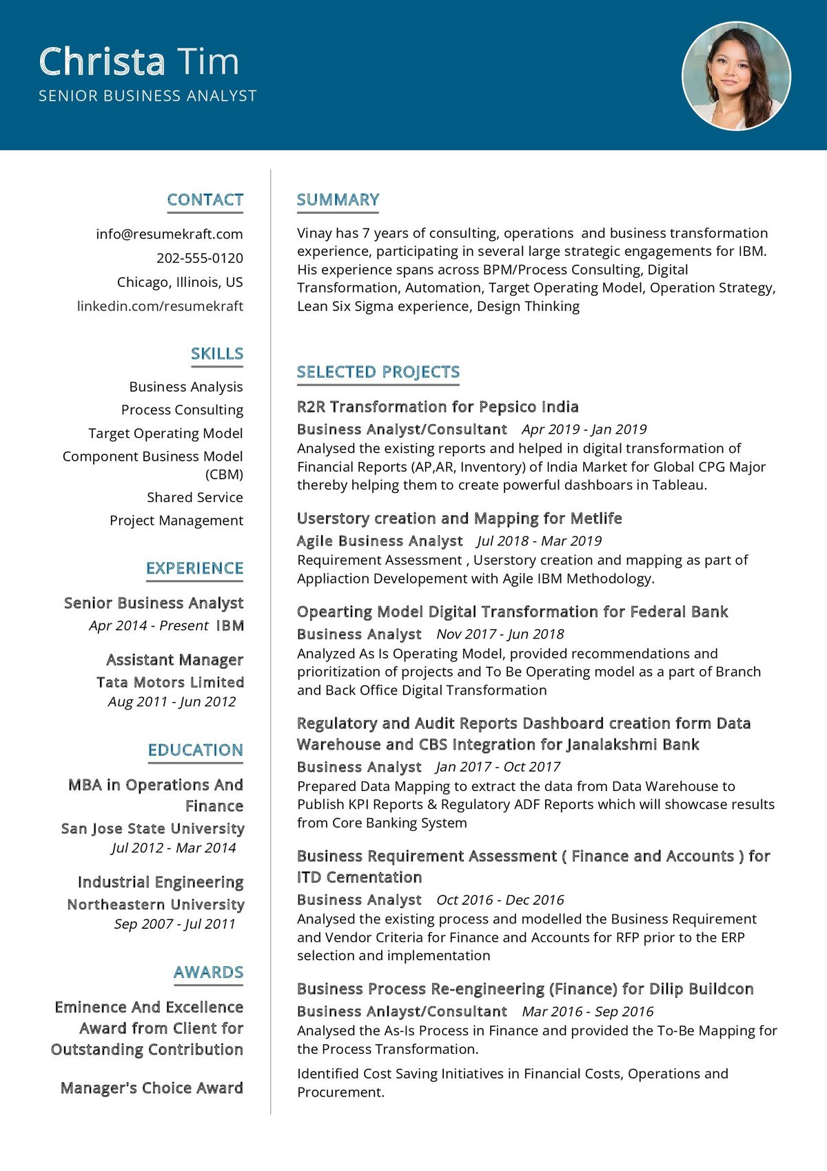 Senior Business System Analyst Resume Sample Senior Business Analyst Resume Template 2022 Writing Tips …