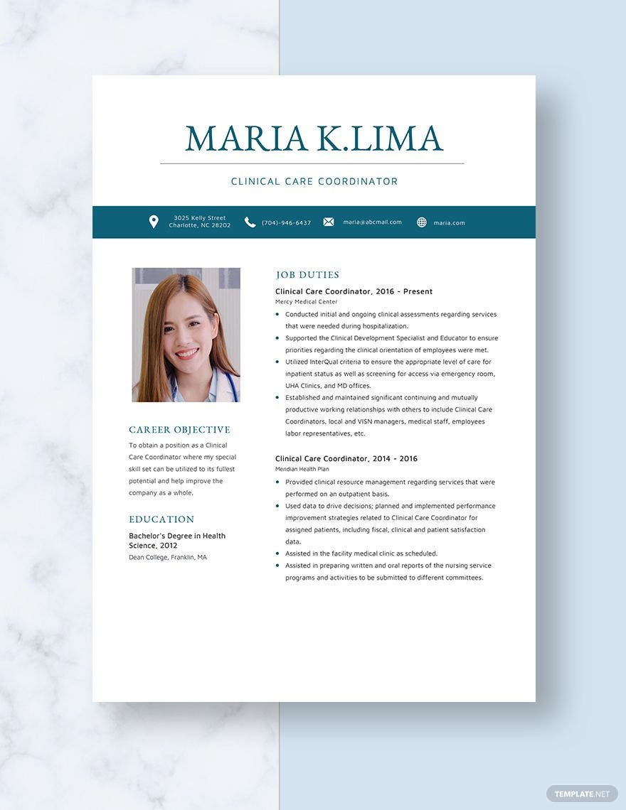 Specialty Care Pharmacy Care Coordinator Resume Sample Free Free Clinical Care Coordinator Resume Template – Word, Apple …