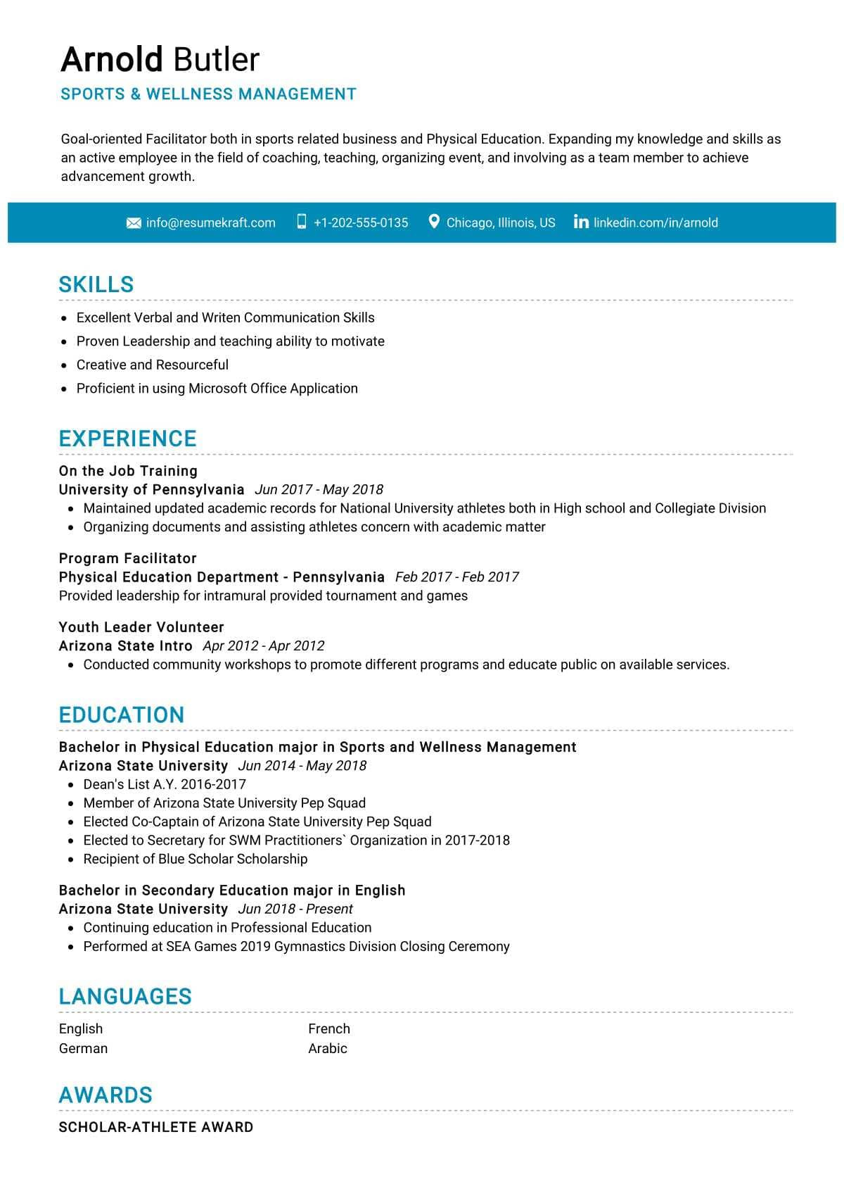 Sports area Sales Manager Resume Samples Sports Wellness Management Resume Sample 2022 Writing Tips …