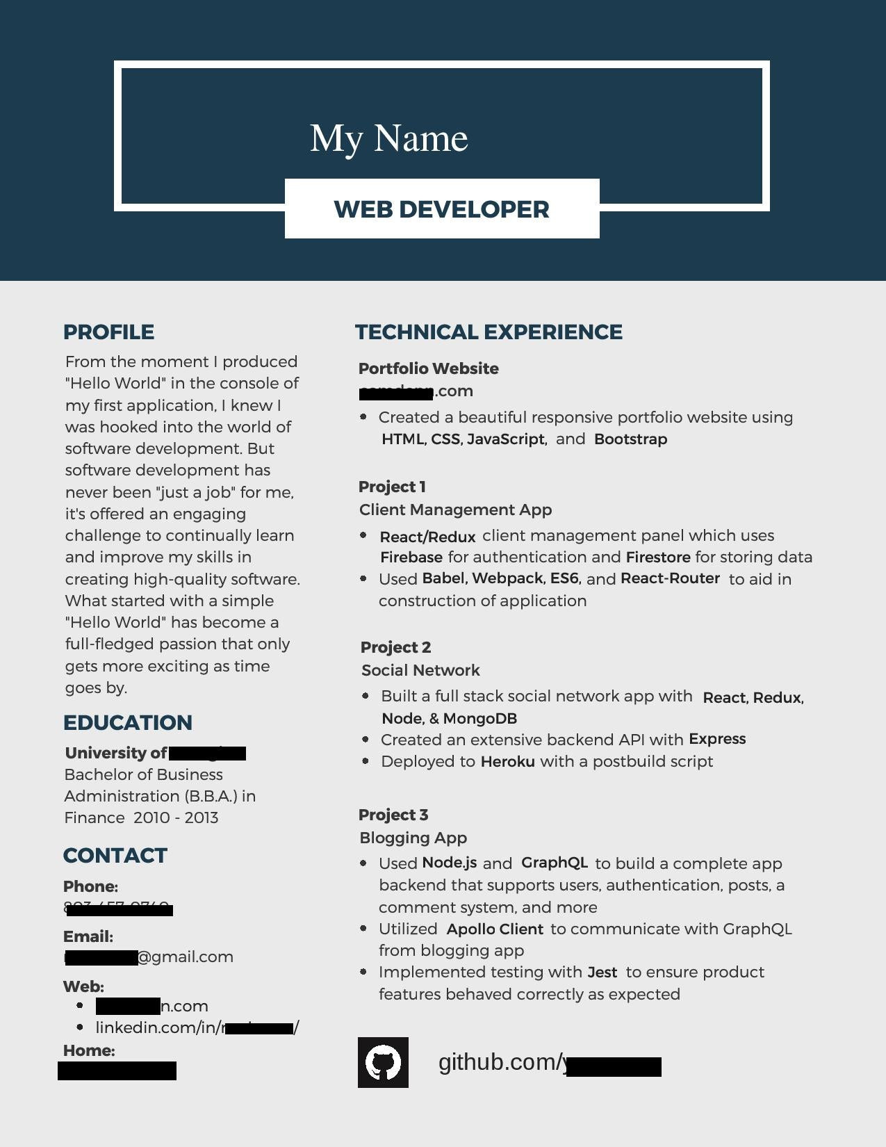 Web Developer Resume Samples No Experience Self Taught Web Developer. Critique My Resume Please! No …