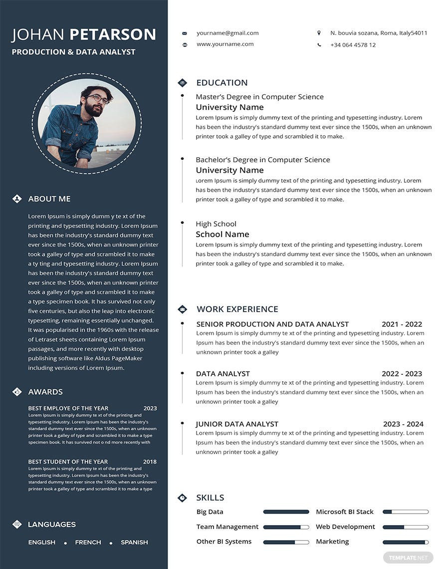 Best Analyst Resume Samples In 2023 Production Data Analyst Resume Template – Psd Template.net