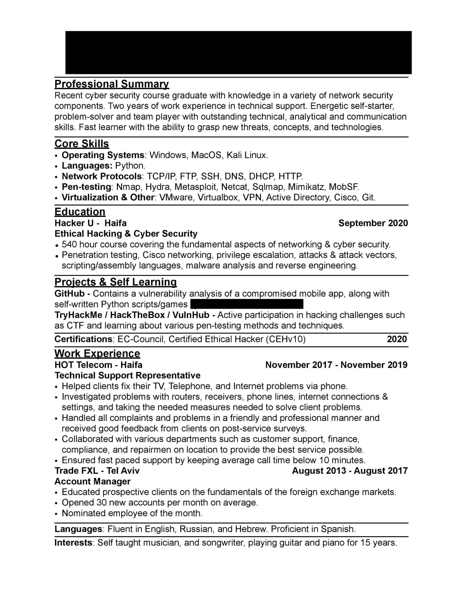 Creating A Cyber Security Resume Sample Cyber Security Resume Examples and Tips to Get You Hired