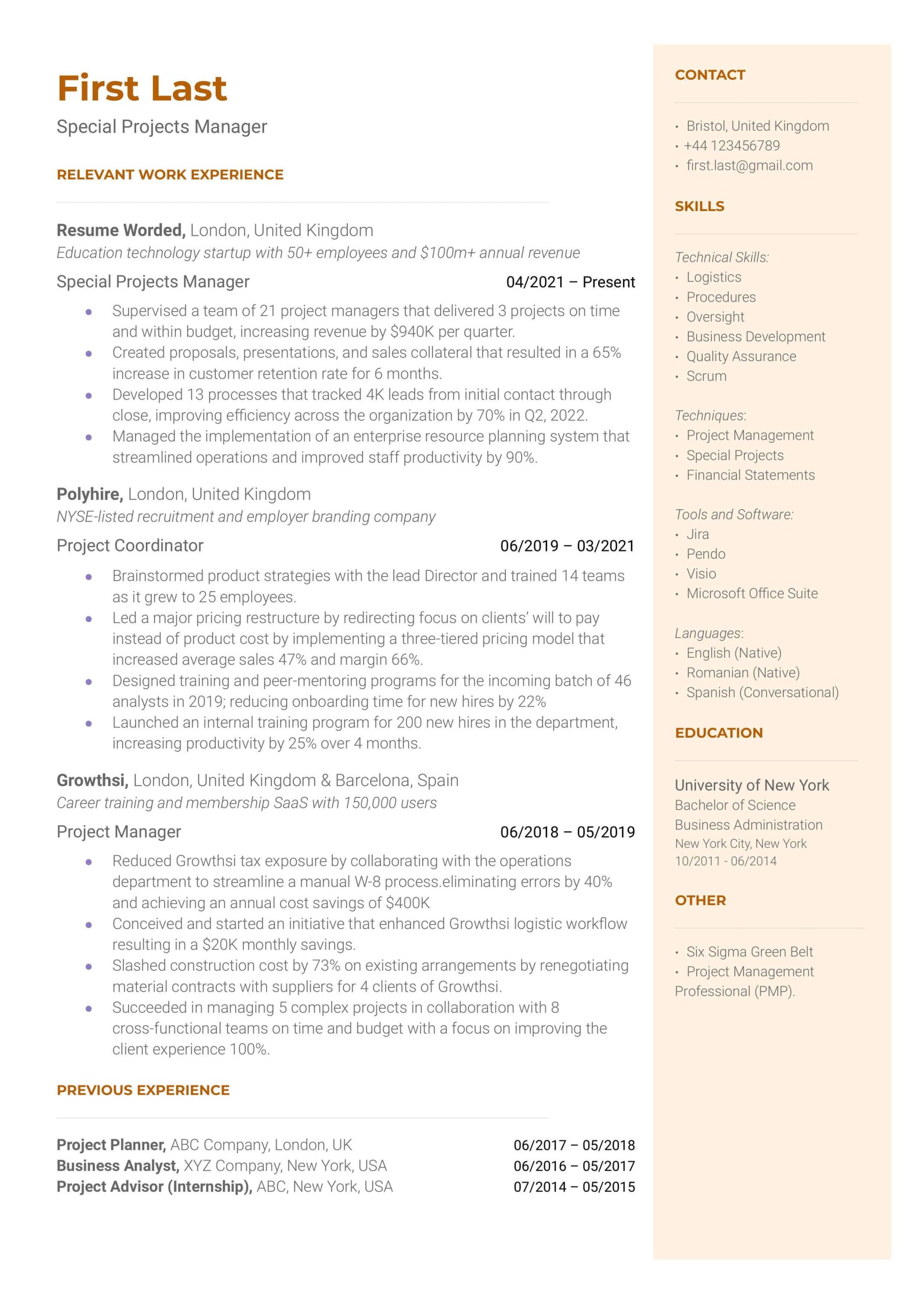 Enterprise It Project Manager Sample Resume It Project Manager Resume Example for 2022 Resume Worded