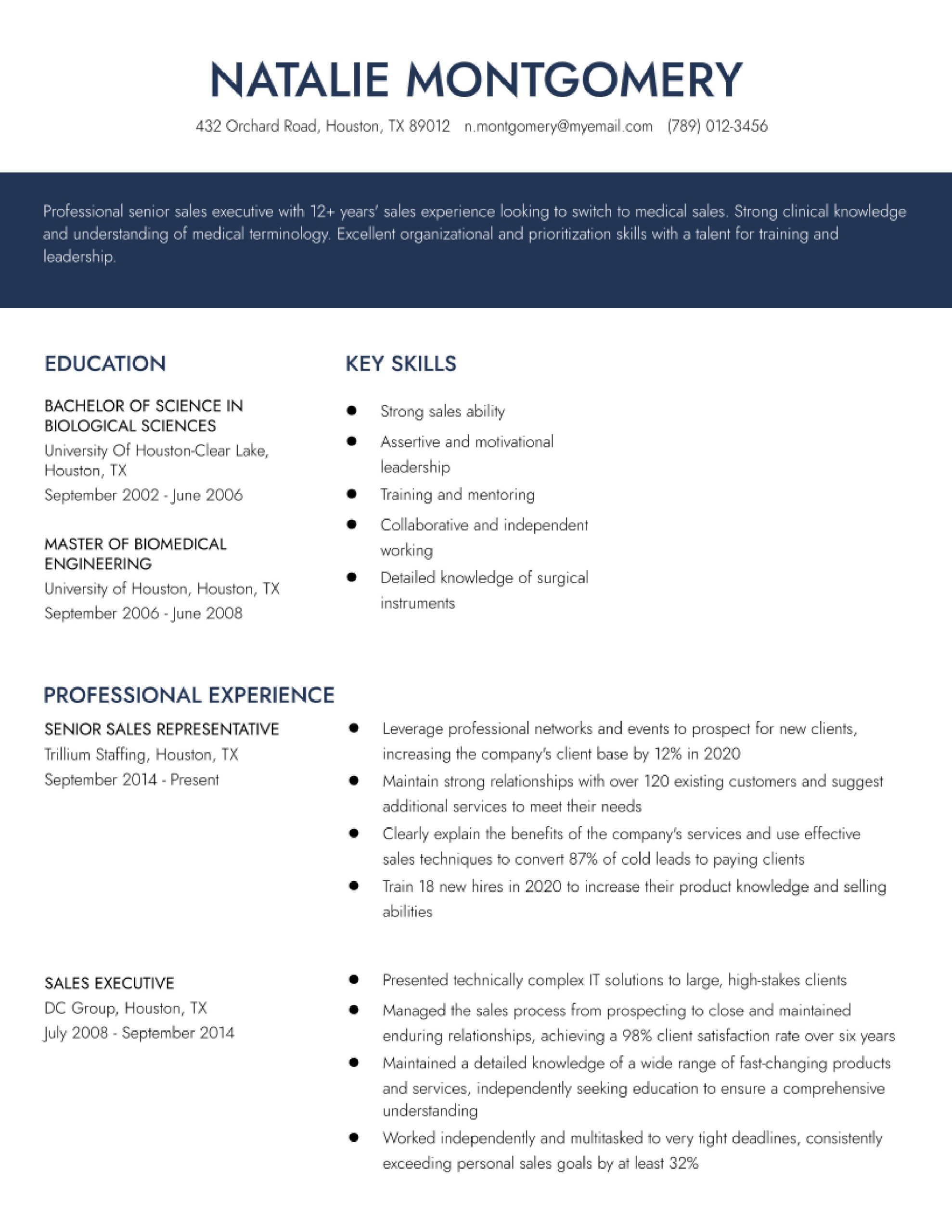Entry Level Sales Rep Resume Samples Entry-level Medical Sales Representative Resume Examples In 2022 …