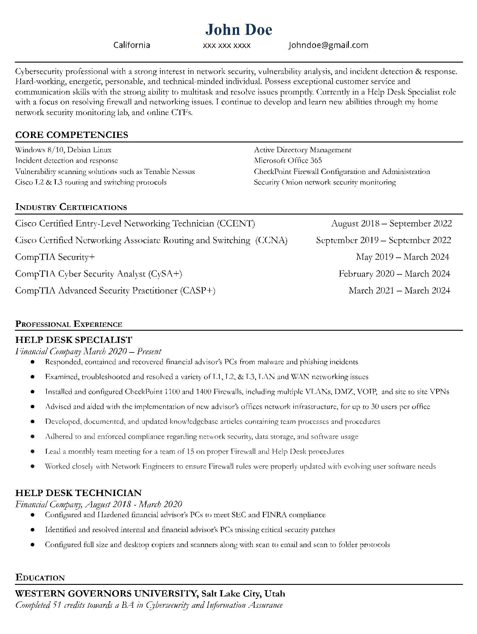 Entry Level Security Analyst Resume Sample Please Critique My Entry Level Resume for A Security Analyst …