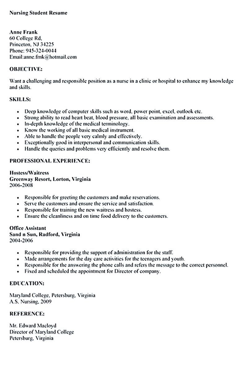 First Year Nursing Student Resume Sample Nursing Student Resume Samples and Tips Student Resume, Nursing …
