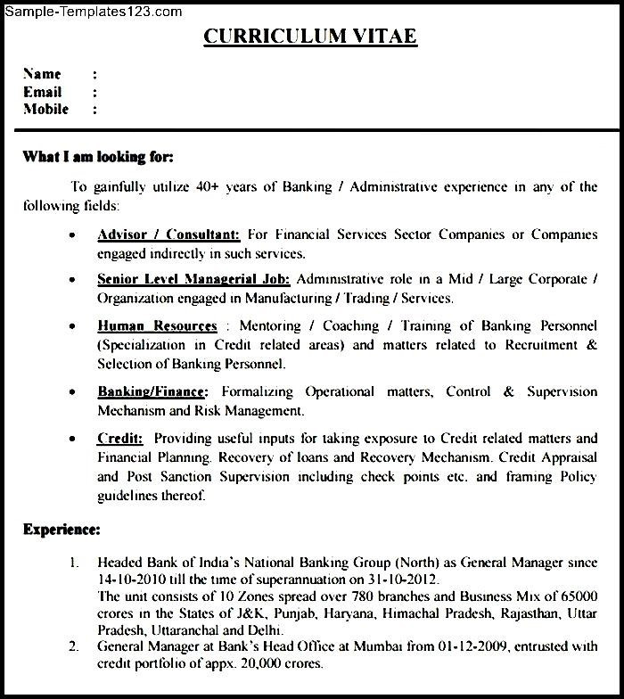 Free Resume Sample for Banking Jobs Sample Banking Resume Template Sample Templates
