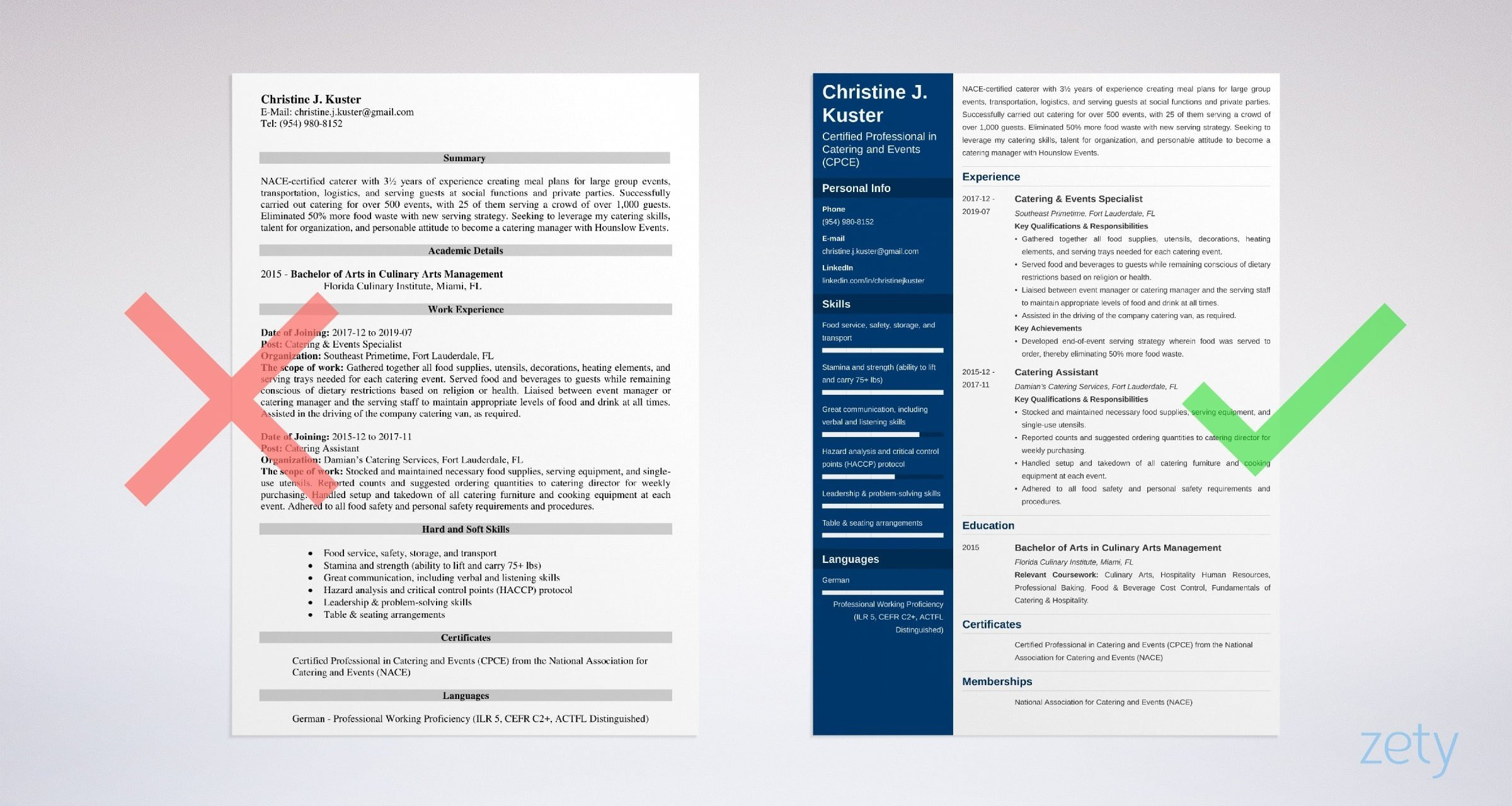 Free Sample Resume for Food Server Catering Resume Sample Job Description & Skills