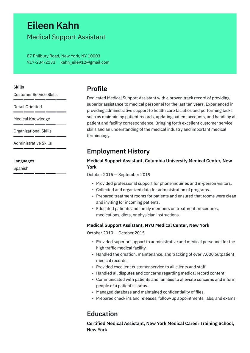 Free Sample Resume for Health Care Aide Medical Administrative assistant Resume Examples & Writing Tips 2022