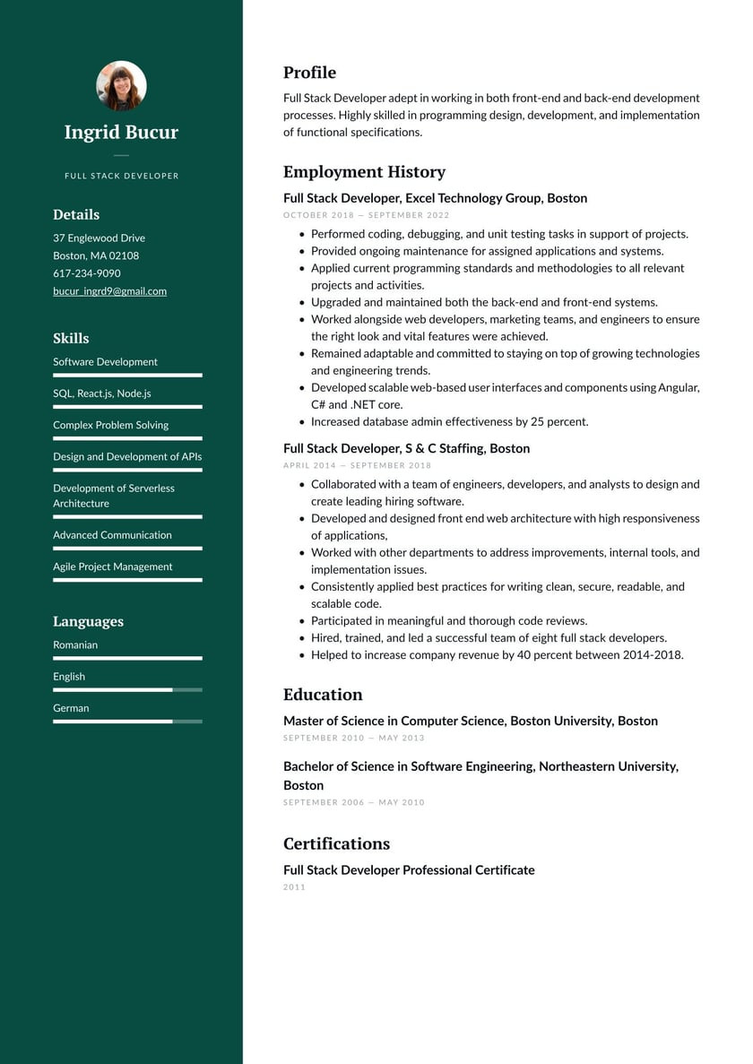 Good Resume for Full Stack Web Deloper Sample Full Stack Developer Resume Examples & Writing Tips 2022 (free Guide)