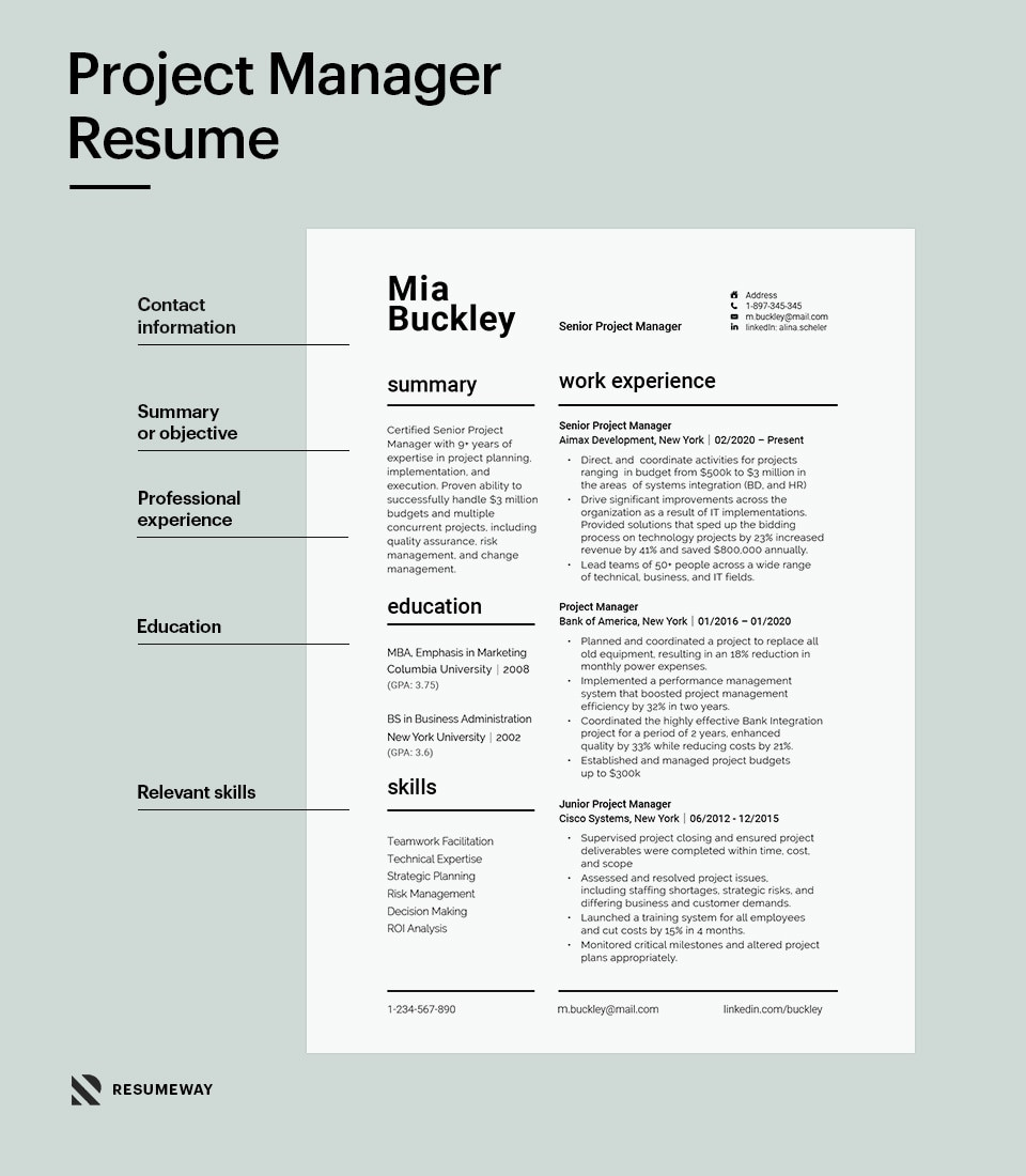 Good Sample Of Project Manager Resume Project Manager Resume Examples & Templates for 2022 Resumeway