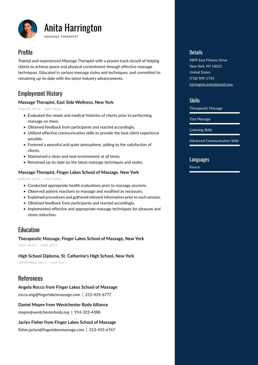 Holistic Wellness Medical Director Specialist Sample Resume Massage therapist Resume Examples & Writing Tips 2022 (free Guide)