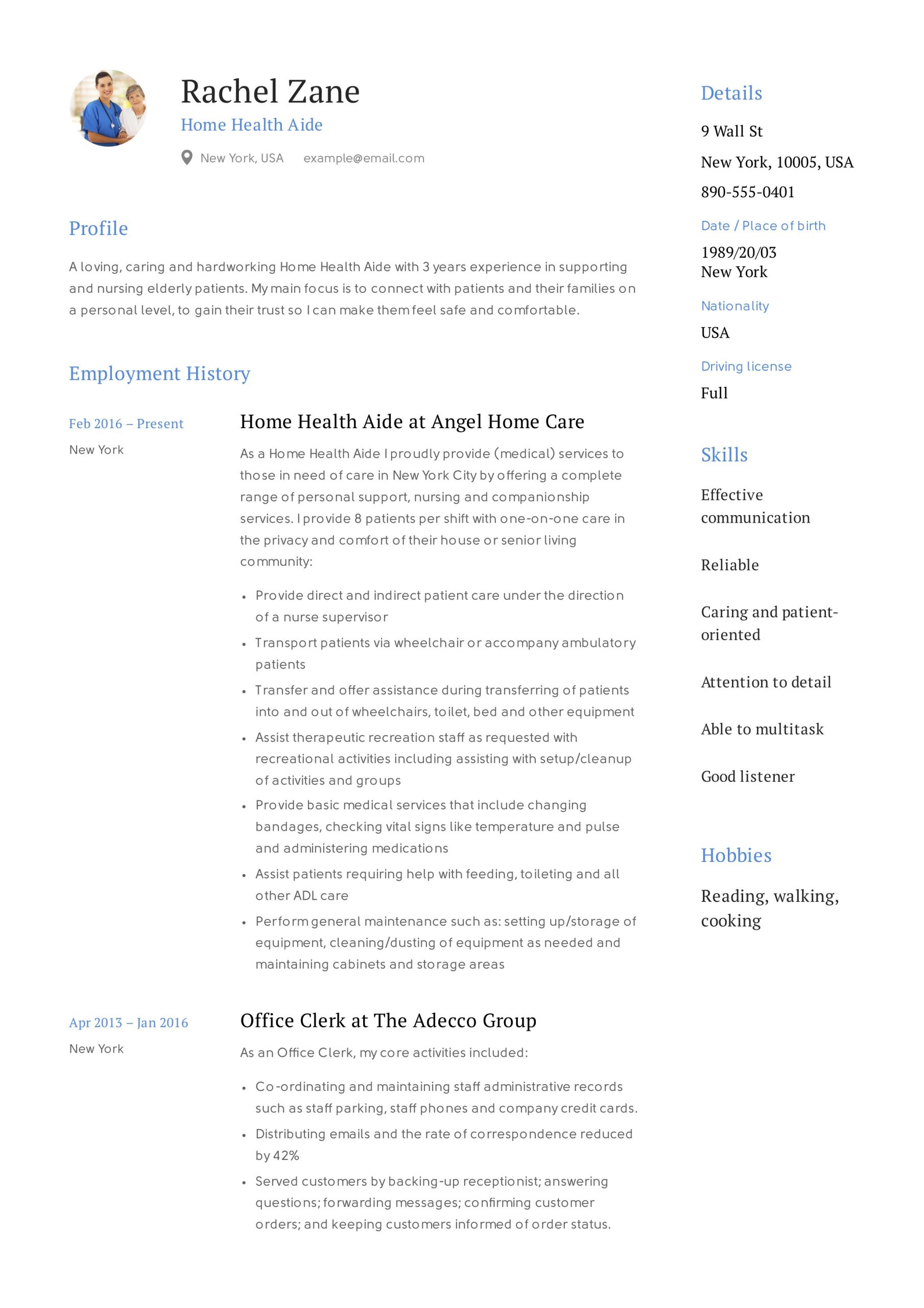 Home Health Aide Resume Summary Sample Home Health Aide Resume Guide 12 Examples Pdf