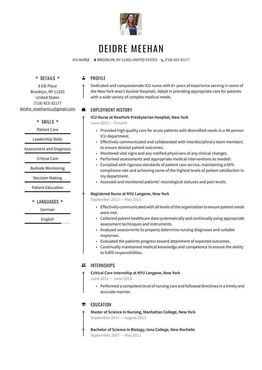 Intensive Care Unit Rn Resume Sample Icu Nurse Resume Examples & Writing Tips 2022 (free Guide)