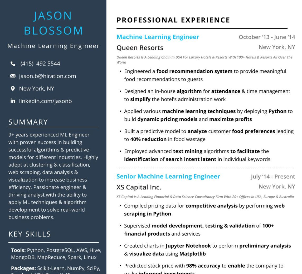 Learning Specialist Job Description Great Sample Resume How to Write A Machine Learning Resume: 2022 Guide with 10lancarrezekiq Examples